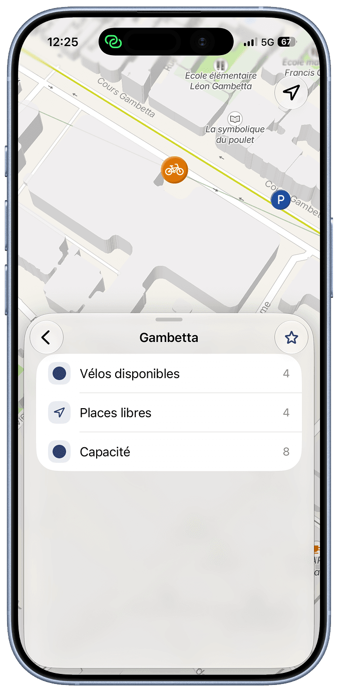 Disponibilité des vélos dans une station Vélomagg